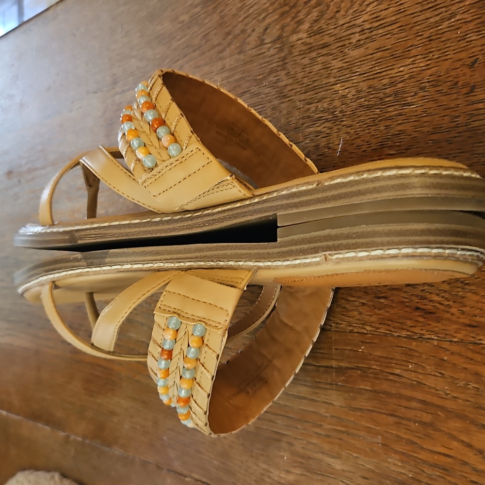 Lucky Brand Tan Beaded Women's Sandals - Picture 4 of 8